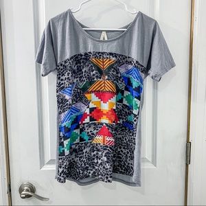 ROPER womens t shirt small grey